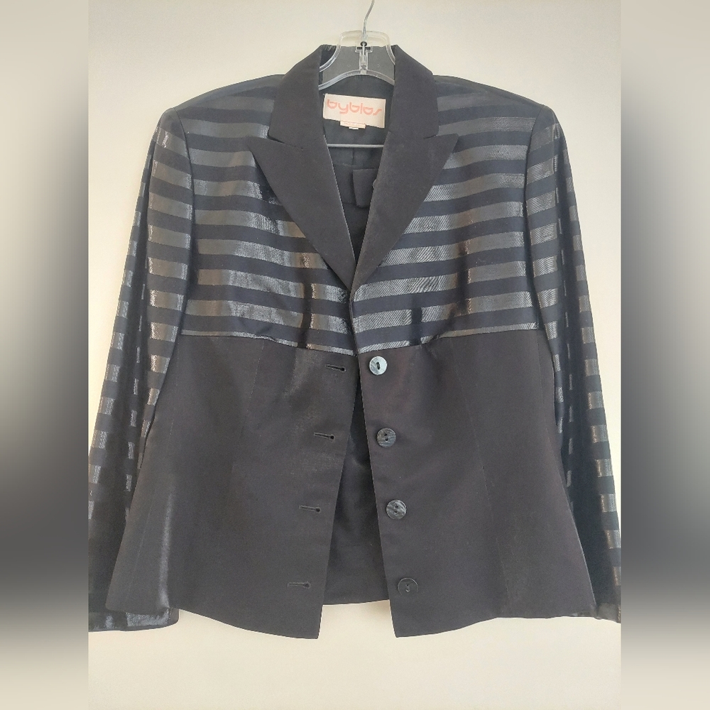 Black Italian evening 2 piece jacket and skirt .